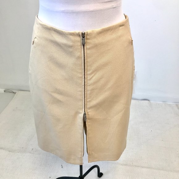 Worth 10 Transitional Zipper Pencil Skirt Tan - Picture 1 of 13